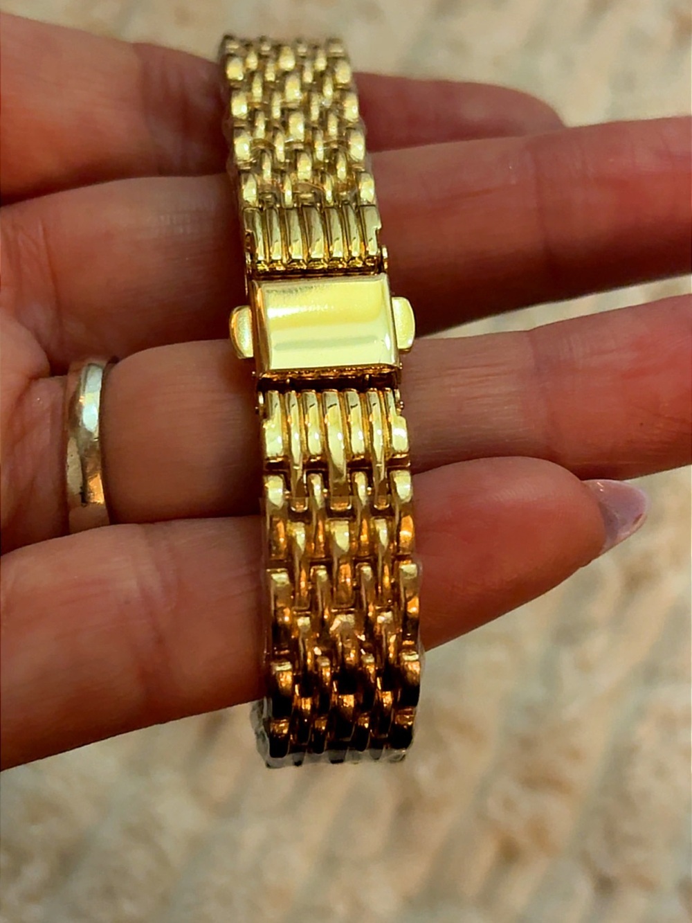 Women's Gold Rectangular Bracelet Watch - Timeless Chic - Picture 10 of 12